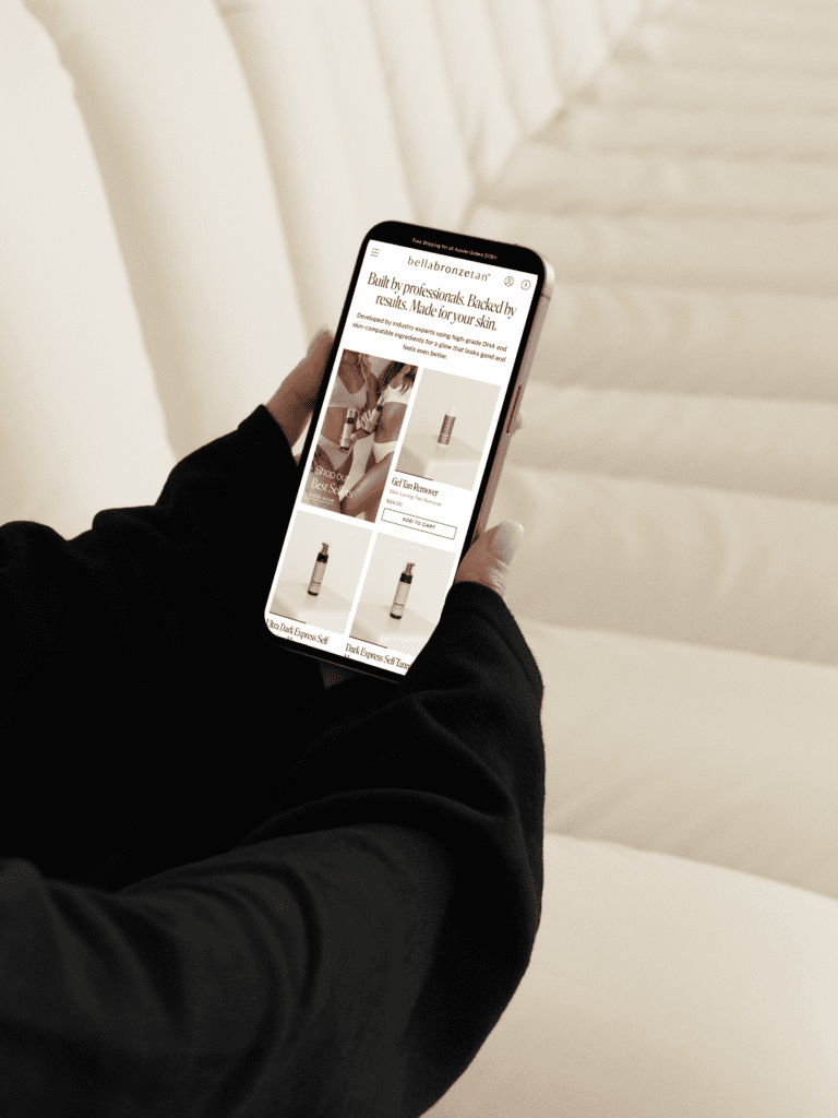 Bella Bronze Tan | Shopify Website Design for Beauty Brands | Studio Saintt®