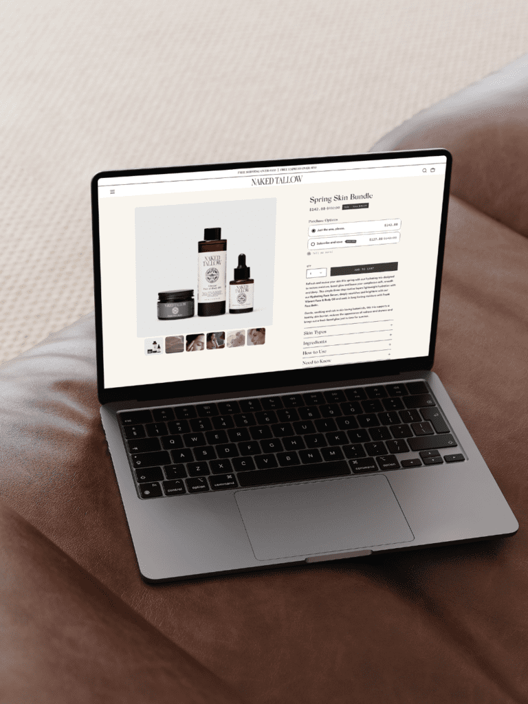 Naked Tallow | Shopify Website Design for Beauty Brands | Studio Saintt®